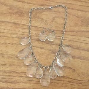 Crystal Necklace with Matching Earrings